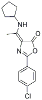 2-(4-CHLOROPHENYL)-4-[1-(CYCLOPENTYLAMINO)ETHYLIDENE]-1,3-OXAZOL-5(4H)-ONE 结构式