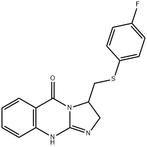 3-([(4-FLUOROPHENYL)SULFANYL]METHYL)-2,3-DIHYDROIMIDAZO[2,1-B]QUINAZOLIN-5(1H)-ONE 结构式