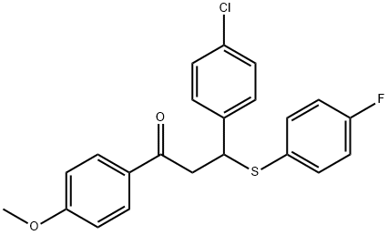 3-(4-Chlorophenyl)-3-[(4-fluorophenyl)sulfanyl]-1-(4-methoxyphenyl)-1-propanone 结构式