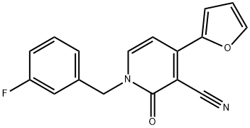 1-(3-氟苄基)-4-(呋喃-2-基)-2-氧代-1,2-二氢吡啶-3-甲腈 结构式