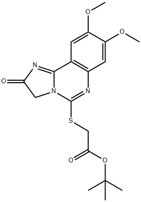 TERT-BUTYL 2-[(8,9-DIMETHOXY-2-OXO-2,3-DIHYDROIMIDAZO[1,2-C]QUINAZOLIN-5-YL)SULFANYL]ACETATE 结构式