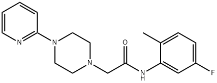 N-(5-FLUORO-2-METHYLPHENYL)-2-[4-(2-PYRIDINYL)PIPERAZINO]ACETAMIDE 结构式