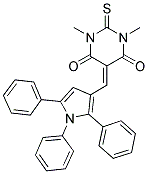 1,3-DIMETHYL-2-THIOXO-5-((1,2,5-TRIPHENYL-1H-PYRROL-3-YL)METHYLENE)-DIHYDROPYRIMIDINE-4,6(1H,5H)-DIONE 结构式