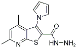 4,6-DIMETHYL-3-(1H-PYRROL-1-YL)THIENO[2,3-B]PYRIDINE-2-CARBOHYDRAZIDE 结构式