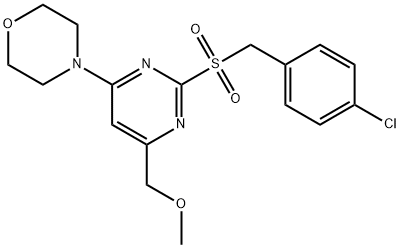 4-CHLOROBENZYL 4-(METHOXYMETHYL)-6-MORPHOLINO-2-PYRIMIDINYL SULFONE 结构式