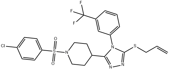4-(5-(ALLYLSULFANYL)-4-[3-(TRIFLUOROMETHYL)PHENYL]-4H-1,2,4-TRIAZOL-3-YL)-1-[(4-CHLOROPHENYL)SULFONYL]PIPERIDINE 结构式