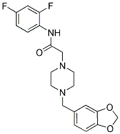 2-(4-(Benzo[d]1,3-dioxolan-5-ylmethyl)piperazinyl)-N-(2,4-difluorophenyl)ethanamide 结构式