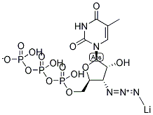 3'-AZIDO-3'-DEOXYTHYMIDINE-5'-TRIPHOSPHATE LITHIUM SALT 结构式