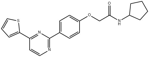 N-CYCLOPENTYL-2-(4-[4-(2-THIENYL)-2-PYRIMIDINYL]PHENOXY)ACETAMIDE 结构式