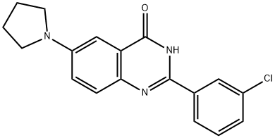 2-(3-CHLOROPHENYL)-6-(1-PYRROLIDINYL)-4(3H)-QUINAZOLINONE 结构式