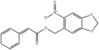 (6-NITRO-1,3-BENZODIOXOL-5-YL)METHYL 2-(2,5-CYCLOHEXADIENYLIDEN)ACETATE 结构式
