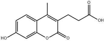 3-(7-羟基-4-甲基-2-氧代-2-苯并吡喃)丙酸 结构式