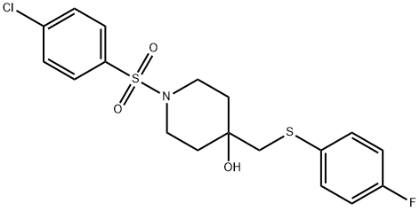 1-[(4-CHLOROPHENYL)SULFONYL]-4-([(4-FLUOROPHENYL)SULFANYL]METHYL)-4-PIPERIDINOL 结构式