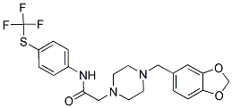 2-(4-(BENZO[D]1,3-DIOXOLAN-5-YLMETHYL)PIPERAZINYL)-N-(4-(TRIFLUOROMETHYLTHIO)PHENYL)ETHANAMIDE 结构式