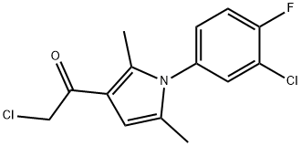 2-CHLORO-1-[1-(3-CHLORO-4-FLUOROPHENYL)-2,5-DIMETHYL-1H-PYRROL-3-YL]ETHANONE 结构式