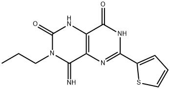 4-IMINO-3-PROPYL-6-(2-THIENYL)-1,3,7-TRIHYDRO-5,7-DIAZAQUINAZOLINE-2,8-DIONE 结构式