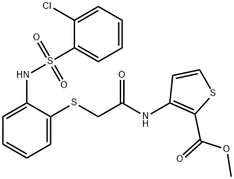 METHYL 3-((2-[(2-([(2-CHLOROPHENYL)SULFONYL]AMINO)PHENYL)SULFANYL]ACETYL)AMINO)-2-THIOPHENECARBOXYLATE 结构式