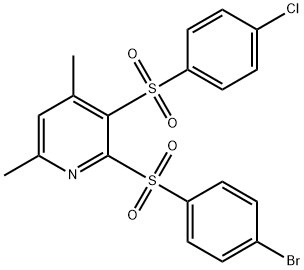 2-[(4-BROMOPHENYL)SULFONYL]-3-[(4-CHLOROPHENYL)SULFONYL]-4,6-DIMETHYLPYRIDINE 结构式