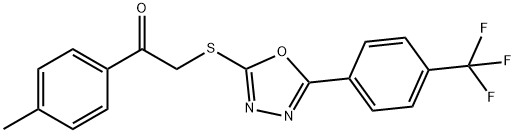 1-(4-METHYLPHENYL)-2-((5-[4-(TRIFLUOROMETHYL)PHENYL]-1,3,4-OXADIAZOL-2-YL)SULFANYL)-1-ETHANONE 结构式