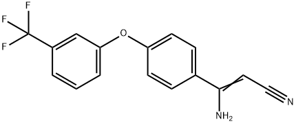 (Z)-3-AMINO-3-(4-[3-(TRIFLUOROMETHYL)PHENOXY]PHENYL)-2-PROPENENITRILE 结构式