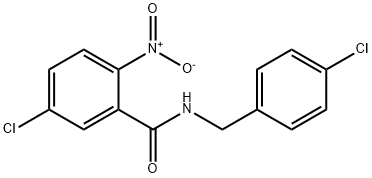 5-CHLORO-N-(4-CHLOROBENZYL)-2-NITROBENZENECARBOXAMIDE 结构式