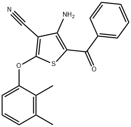 4-AMINO-5-BENZOYL-2-(2,3-DIMETHYLPHENOXY)-3-THIOPHENECARBONITRILE 结构式
