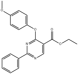 ETHYL 4-(4-METHOXYPHENOXY)-2-PHENYL-5-PYRIMIDINECARBOXYLATE 结构式