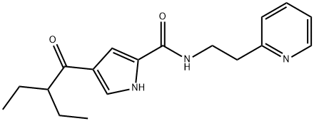 4-(2-ETHYLBUTANOYL)-N-[2-(2-PYRIDINYL)ETHYL]-1H-PYRROLE-2-CARBOXAMIDE 结构式