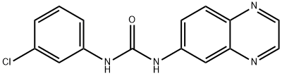N-(3-CHLOROPHENYL)-N'-(6-QUINOXALINYL)UREA 结构式