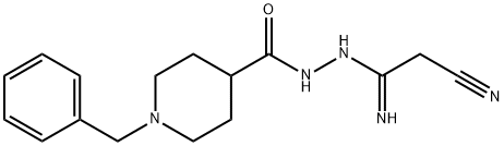 1-BENZYL-N'-(2-CYANOETHANIMIDOYL)-4-PIPERIDINECARBOHYDRAZIDE 结构式