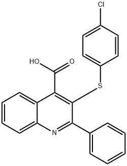 3-[(4-CHLOROPHENYL)SULFANYL]-2-PHENYL-4-QUINOLINECARBOXYLIC ACID 结构式