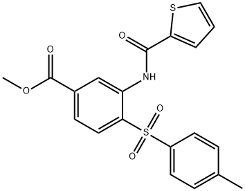 METHYL 4-[(4-METHYLPHENYL)SULFONYL]-3-[(2-THIENYLCARBONYL)AMINO]BENZENECARBOXYLATE 结构式