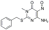 6-AMINO-2-(BENZYLSULFANYL)-3-METHYL-5-NITROSOPYRIMIDIN-4(3H)-ONE 结构式