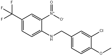 N-(3-Chloro-4-methoxybenzyl)-2-nitro-4-(trifluoromethyl)aniline 结构式