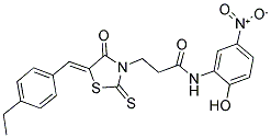 3-[(5Z)-5-(4-Ethylbenzylidene)-4-oxo-2-thioxo-1,3-thiazolidin-3-yl]-N-(2-hydroxy-5-nitrophenyl)propanamide 结构式