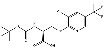 2-[(TERT-BUTOXYCARBONYL)AMINO]-3-([3-CHLORO-5-(TRIFLUOROMETHYL)-2-PYRIDINYL]SULFANYL)PROPANOIC ACID 结构式