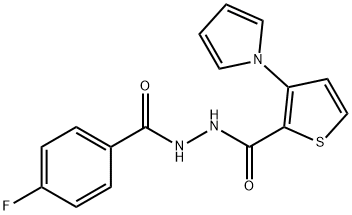 N'-(4-FLUOROBENZOYL)-3-(1H-PYRROL-1-YL)-2-THIOPHENECARBOHYDRAZIDE 结构式