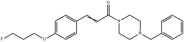 (E)-1-(4-BENZYLPIPERAZINO)-3-[4-(3-FLUOROPROPOXY)PHENYL]-2-PROPEN-1-ONE 结构式