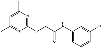 N-(3-CHLOROPHENYL)-2-[(4,6-DIMETHYL-2-PYRIMIDINYL)SULFANYL]ACETAMIDE 结构式