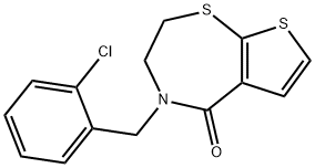 4-(2-CHLOROBENZYL)-3,4-DIHYDROTHIENO[3,2-F][1,4]THIAZEPIN-5(2H)-ONE 结构式