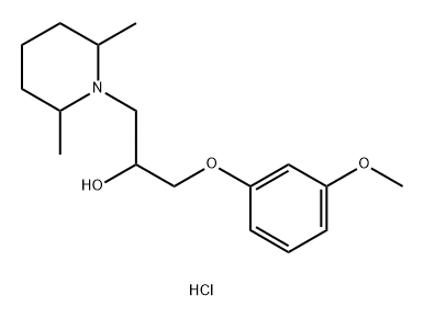 1-(2,6-二甲基哌啶-1-基)-3-(3-甲氧基苯氧基)丙-2-醇盐酸盐 结构式