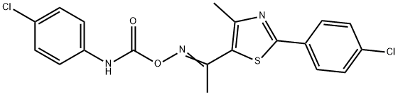 5-(([(4-CHLOROANILINO)CARBONYL]OXY)ETHANIMIDOYL)-2-(4-CHLOROPHENYL)-4-METHYL-1,3-THIAZOLE 结构式