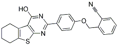 2-{[4-(4-HYDROXY-5,6,7,8-TETRAHYDRO[1]BENZOTHIENO[2,3-D]PYRIMIDIN-2-YL)PHENOXY]METHYL}BENZONITRILE 结构式