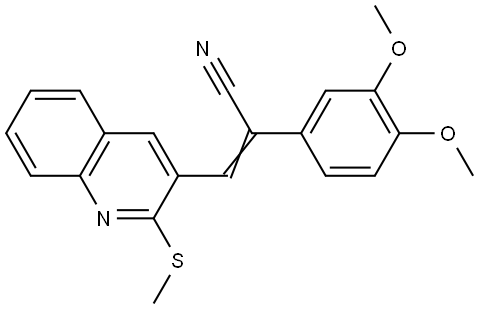 (Z)-2-(3,4-Dimethoxyphenyl)-3-[2-(methylsulfanyl)-3-quinolinyl]-2-propenenitrile 结构式