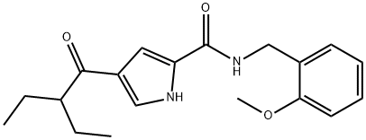 4-(2-ETHYLBUTANOYL)-N-(2-METHOXYBENZYL)-1H-PYRROLE-2-CARBOXAMIDE 结构式