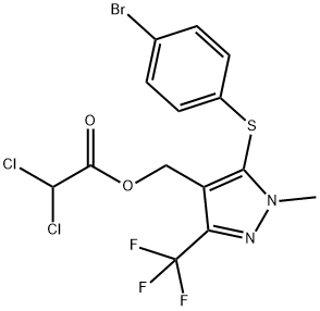 [5-[(4-BROMOPHENYL)SULFANYL]-1-METHYL-3-(TRIFLUOROMETHYL)-1H-PYRAZOL-4-YL]METHYL 2,2-DICHLOROACETATE 结构式