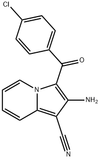 2-AMINO-3-(4-CHLORO-BENZOYL)-INDOLIZINE-1-CARBONITRILE 结构式