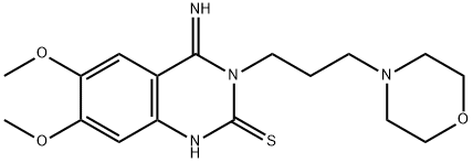 4-IMINO-6,7-DIMETHOXY-3-(3-MORPHOLINOPROPYL)-3,4-DIHYDRO-2(1H)-QUINAZOLINETHIONE 结构式