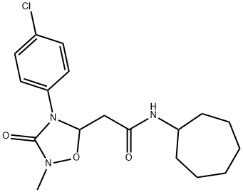 2-[4-(4-CHLOROPHENYL)-2-METHYL-3-OXO-1,2,4-OXADIAZOLAN-5-YL]-N-CYCLOHEPTYLACETAMIDE 结构式