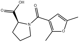 1-(2,5-DIMETHYL-FURAN-3-CARBONYL)-PYRROLIDINE-2-CARBOXYLIC ACID 结构式